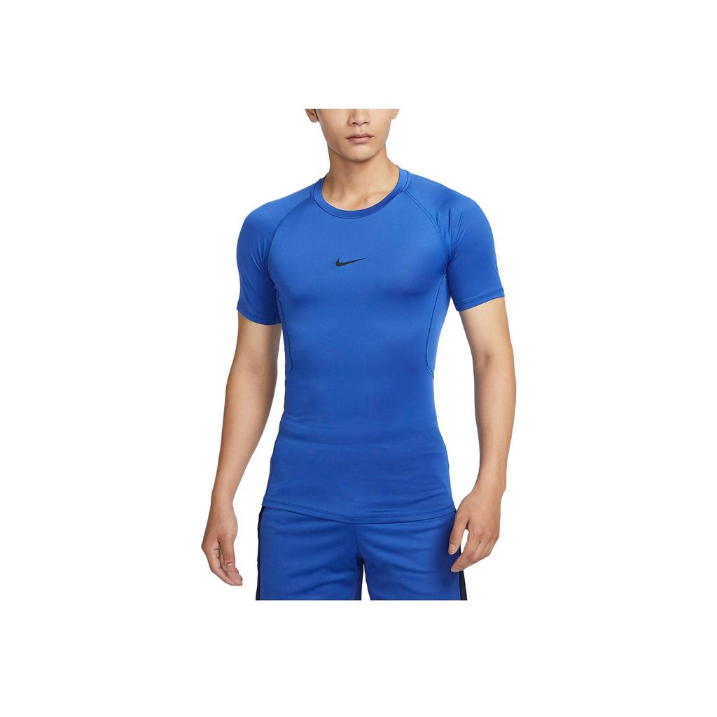 Nike Футболка Pro Solid Quick-Dry Fitted Training T-Shirt для мужчин, топы Game-Royal FB7933-480