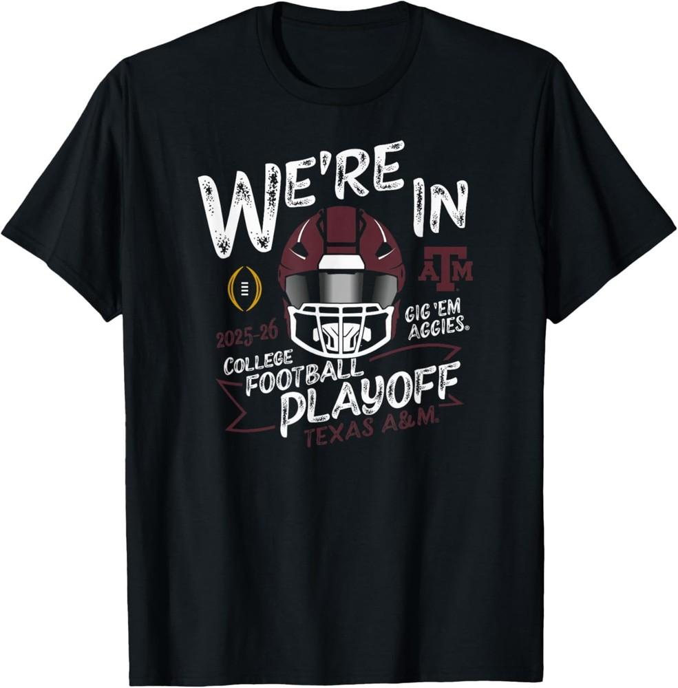 Texas A&M Aggies CFP College Football Playoff 2025‑26 Black T‑Shirt