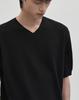 WORK ON BODY OFF Cool Bamboo Semi-Overfit V-Neck Short Sleeve Knit [Black]