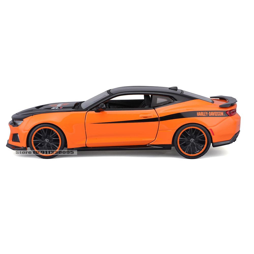 Maisto 1:24 Harley joint venture 2017 Chevrolet Camaro ZL11967 Ford Mustang GT Alloy car model decoration collection toys gifts