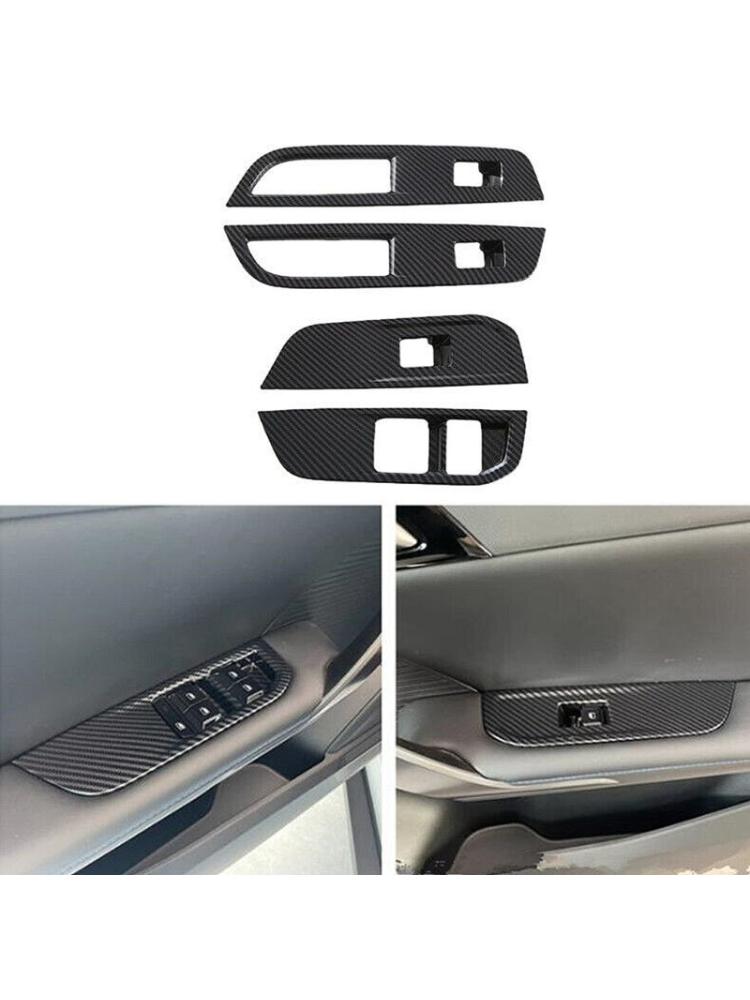 Compatible For MG4 EVMulan 2022-2024 Car Window Control Lift Switchs Panel Cover Trim Decoration ABS Carbon FiberDurable