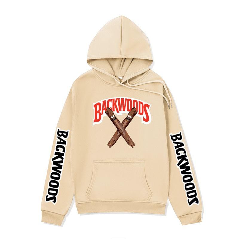 Mens Oversized Hooded Sweatshirt With Cigar Print Winter Fleece Lined Cotton Blend Casual Pullover