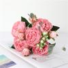 30 см розово-розовый шелковый букет пионов искусственные цветы 5 больших головок 4 маленьких бутона домашний декор свадебный цветок настенный декоративный цветок