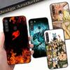 WD14 Fairy Tail Anmie Black Sofe Case for iPhone 16 15 Plus 14 13 Pro 8 SE XR XS Max P30 Nova 5T Y5P Y6 Y7 Y8P Y9 Realme C30 C33 C31 VIVO Y36 V27