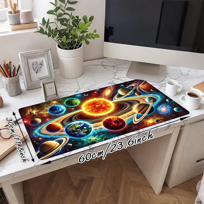 1Pc Cosmic Solar System Journey Gaming Mouse Pad Keyboard Desk Mat Non-slip Rubber Lock Edge Waterproof Computer Mousepad for Office Home Decor Y16