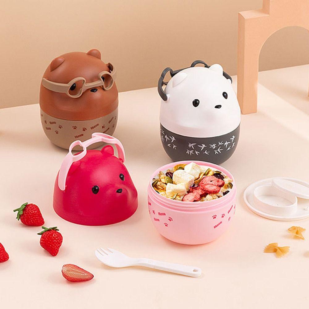 1Pcs Eyeglass Bear Thermal Bento Box Children Food Storage Container New Lunch Box
