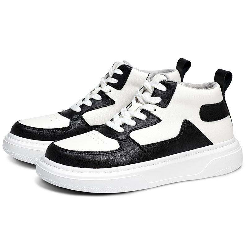 White Sneakers Men Height Increase Insoles 6cm Lifts Shoes Leisure Casual Plus Size 35-47