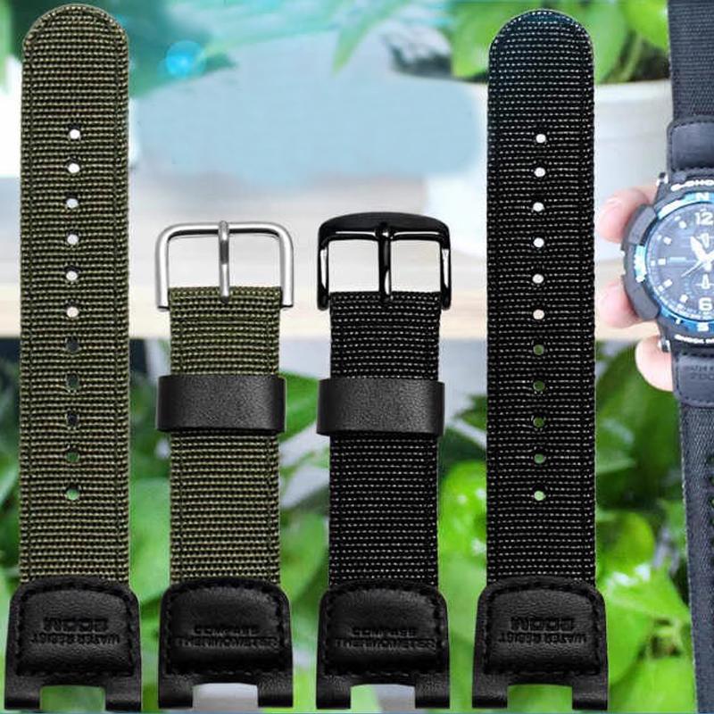 Канвасовый ремешок для часов Band для casio g-shock SGW-100-1V SGW-200 100B GW-3500B 3000B Спортивный нейлоновый водонепроницаемый ремешок Паз ремешка для часов