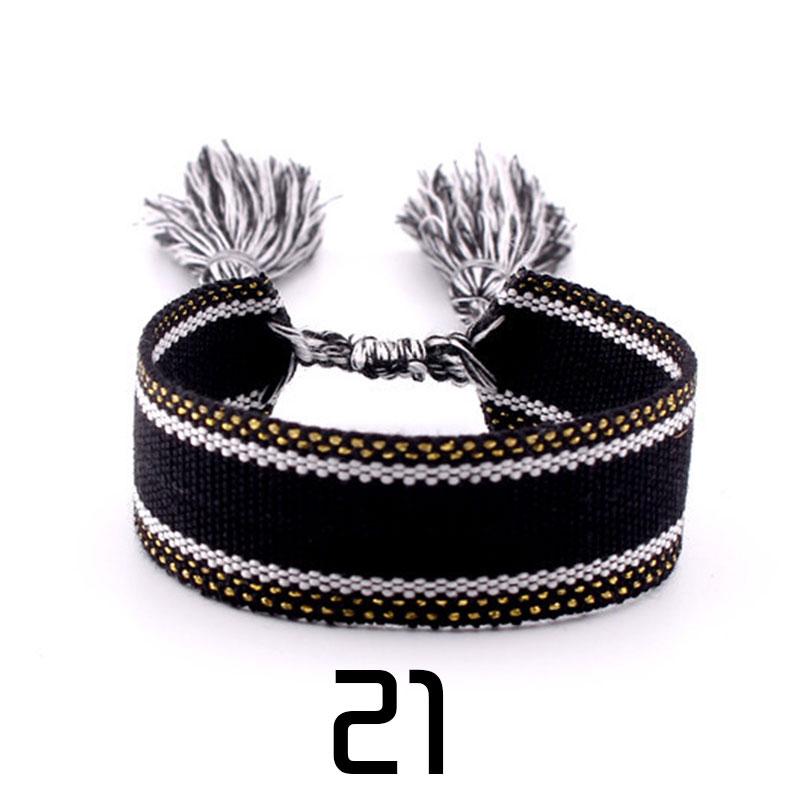 Женская мода ювелирные изделия подарок красочный декоративный узор вышитый ручной работы плетеный браслет в стиле бохо