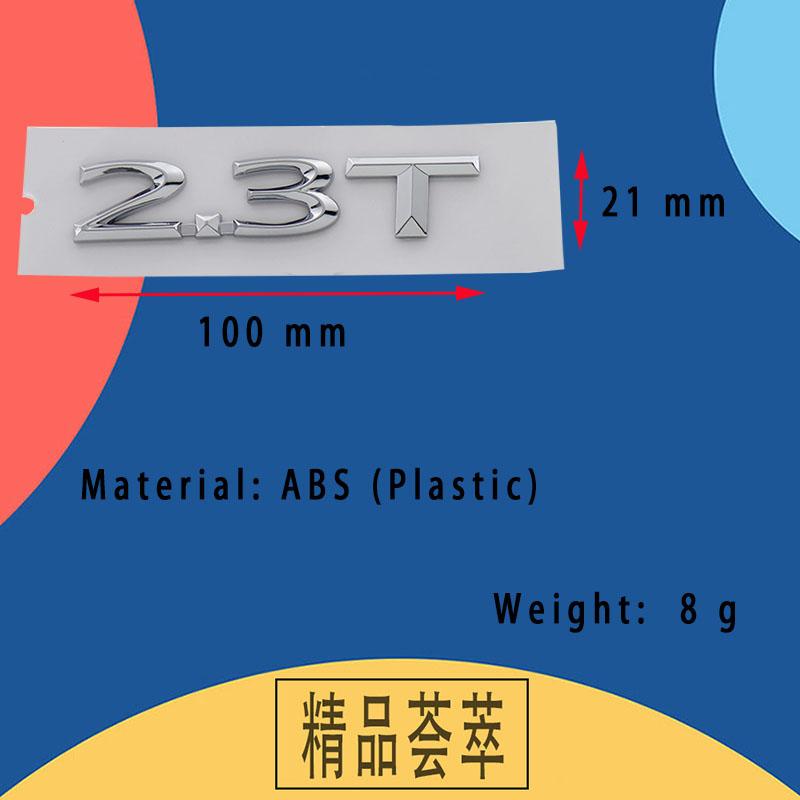3D Premium 2.3T 2.3 T Letters for Car Fender Trunk Rear Bonnet Decal Emblem Badge Sticker