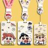 Cartoon Crayon Shin-Chan Id Badge Card Holder Lanyard Bus Card Student Card Case Neck Strap Credentials Photo Protector Cover