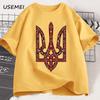 Ukraine Emblem Coat of Arms Tryzub T Shirt Men Women Harajuku Cotton Short Sleeve T-shirt Ukrainian T Shirts Man Clothes