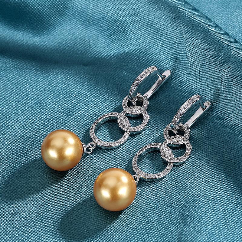 Медное покрытие из настоящего золота новые австралийские жемчужные серьги фея фея рябчик серьги-гвоздики, серьги мода