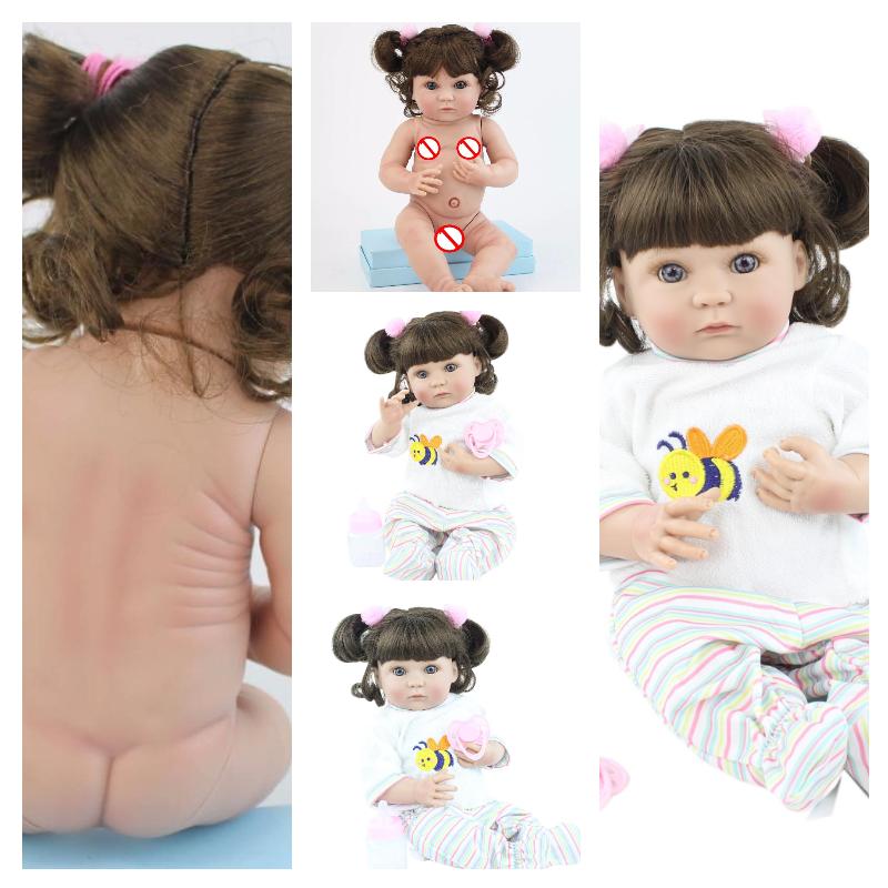BZDOLL 40 см, полностью силиконовая кукла реборн для девочек, виниловая мини-игрушка для новорожденных Bebe Boneca, детское платье, игрушка для купания, подарок на день рождения