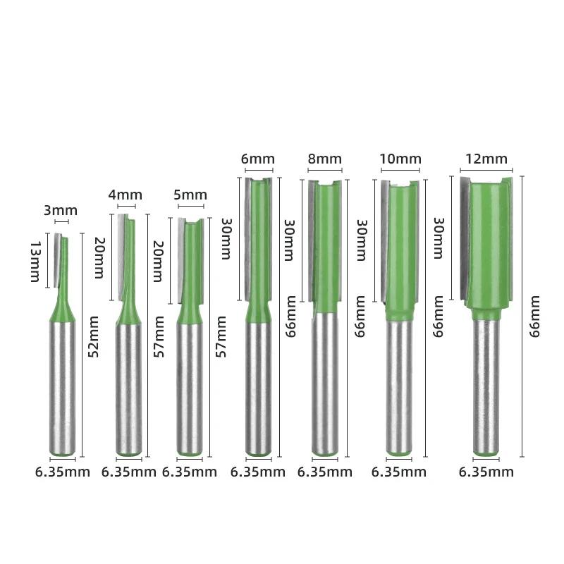 6/8/12MM 1/4′′ 1/2′′ хвостовик фреза для обработки заподлицо с 4 лезвиями деревообрабатывающая фреза для дерева фреза набор фрезерных фрез fresa новый