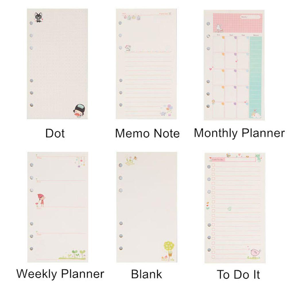 Daily Planner A5 A6 Notebook Refill Loose Leaf Paper Refill Binder Inside Page Notebook Paper
