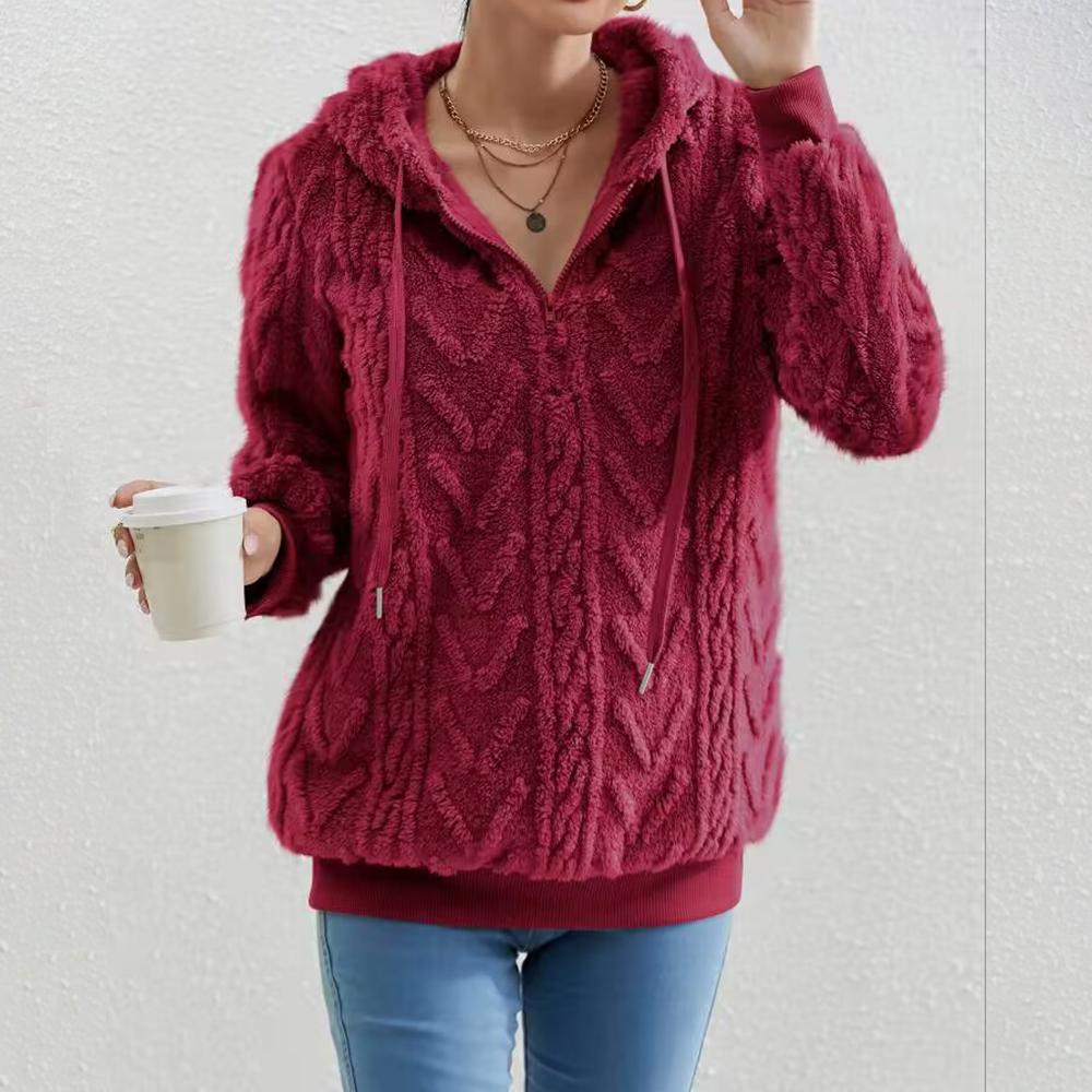 Женские пушистые флисовые толстовки, женские осенние толстовки с капюшоном на молнии, пуловеры, топы