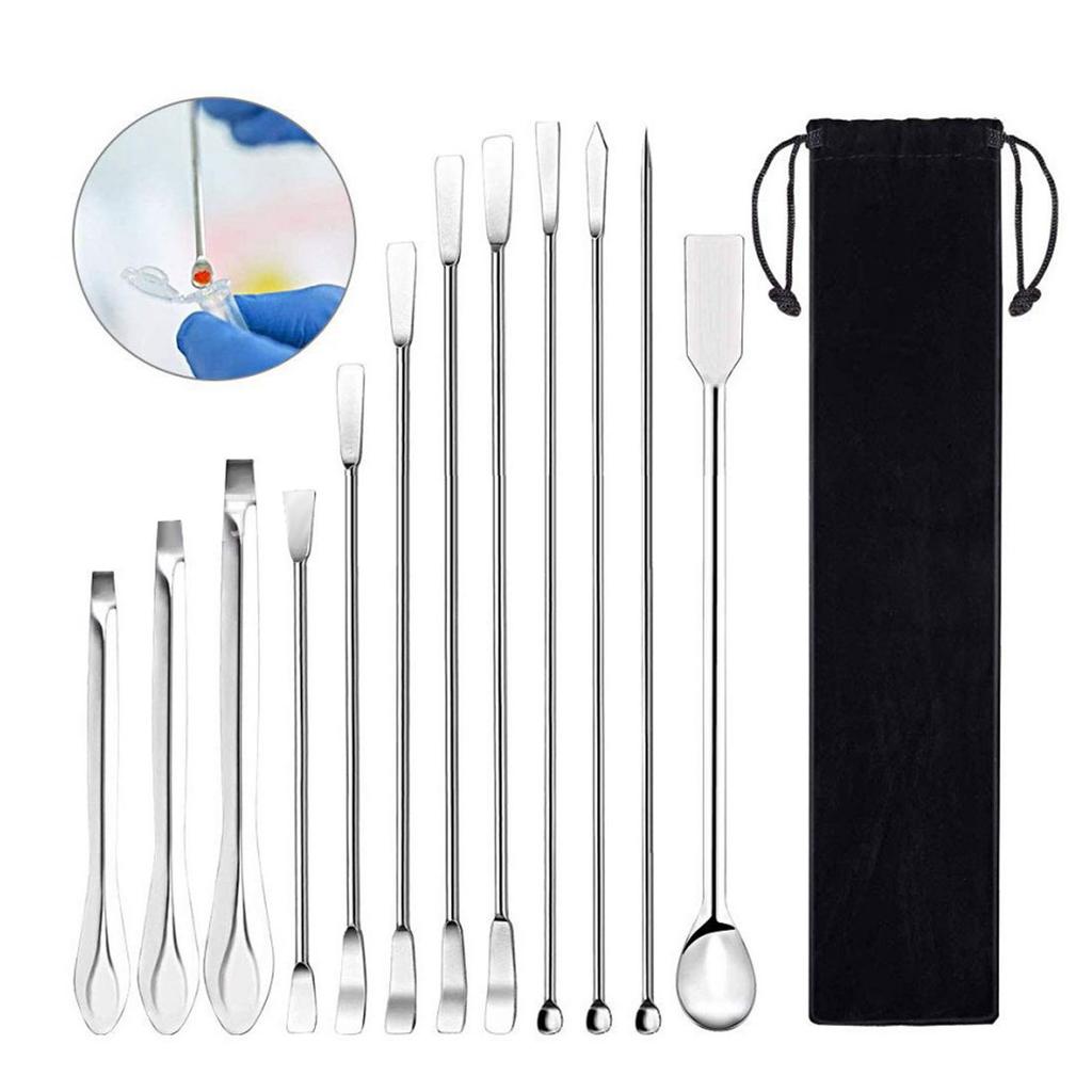 12 шт. Лабораторный шпатель из нержавеющей стали 304, многофункциональный совок для отбора проб, принадлежности для экспериментов