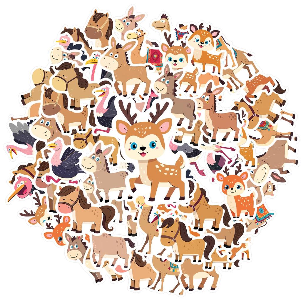 35pcs-70pcs Cartoon Ostriches Stickers Playful Animals Stickers DIY Stickers For Guitar DIY Skateboard Laptop Luggage DIY