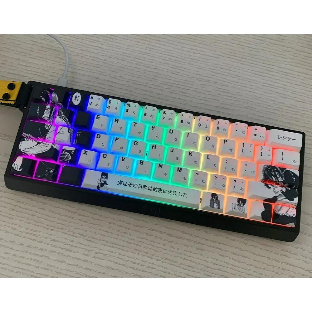 106 клавиш, японские кейкапы в тематике аниме Resser, PBT, профиль Cherry для Cherry MX 61 68 86 Mega Lion Wooting Механической клавиатуры