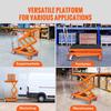 Hydraulic Lift Table Cart, 770lbs Capacity 59" Lifting Height, Manual Double Scissor Lift Table with 4 Wheels and Non-slip Pad, Hydraulic Scissor Cart