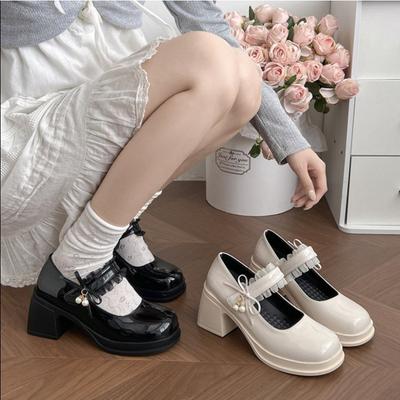 Мода Весна/Лето 2025 Туфли на высоком каблуке с юбками Жемчужные пряжки Джейн Деловая женская обувь Банкетная Повседневная обувь для женщин