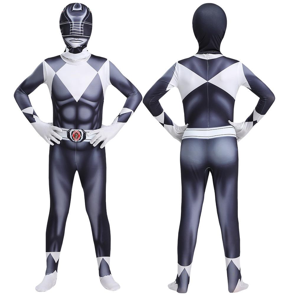Косплей Mighty Morphin Power Взрослый Детский костюм Маска супергероя Комбинезон Zentai Костюм Карнавальное празднование Косплей Рейнджеров боди мужской
