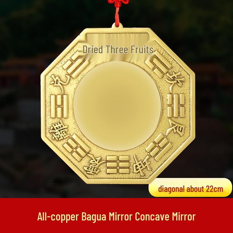Pure Copper Bagua Convex Mirror for Home & Shop Décor