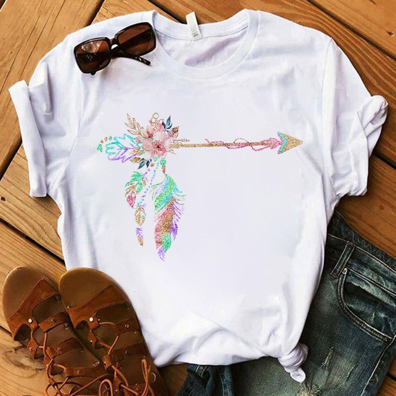 Women&Amp;#39;S T-Shirt Dream Catcher Graphic Print Top Female Tee Shirts Crew Neck Summer Casual Wear Kawaii Harajuku Oversized Tshirt