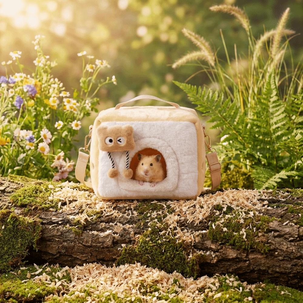 Soft Hamster Carrier Bag Visible Window Hamster Handbag Hamster Nest Pet Travel House Travel