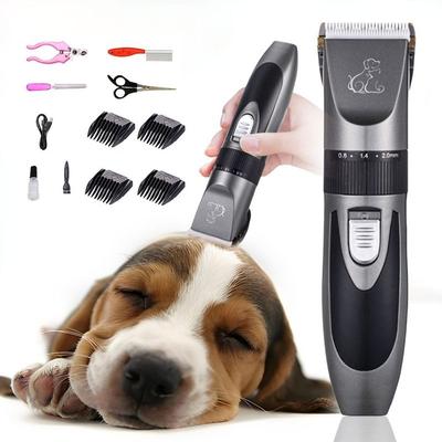 Electric Dog Hair Clipper Non-sticky Hair Quiet Hair Pet Shaver Waterproof with 4 Sizes of Combs Cat Hair Clipper