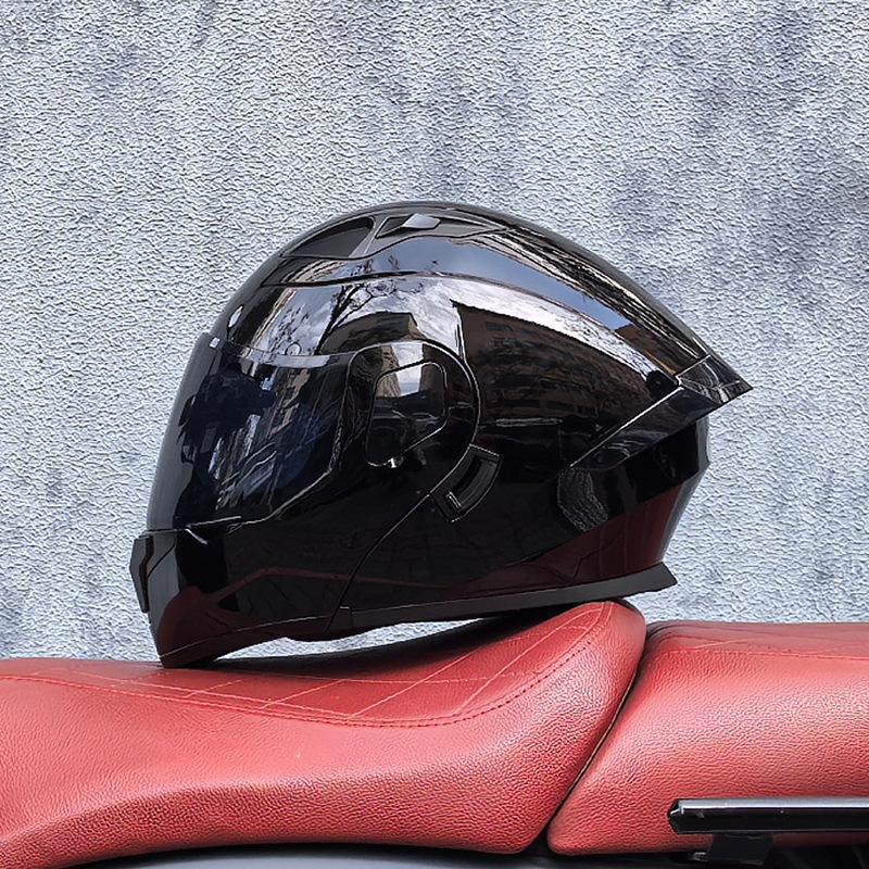 Small Shell Helmet Peel-off Helmet Motorcycle Helmet Locomotive Double Lens Men's and Women's Four-season Motorcycle Cruise Helmet Large