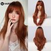 HAIRCUBE винно-красные длинные прямые синтетические парики с челкой для чернокожих женщин, рождественские парики для косплея, термостойкие натуральные волосы