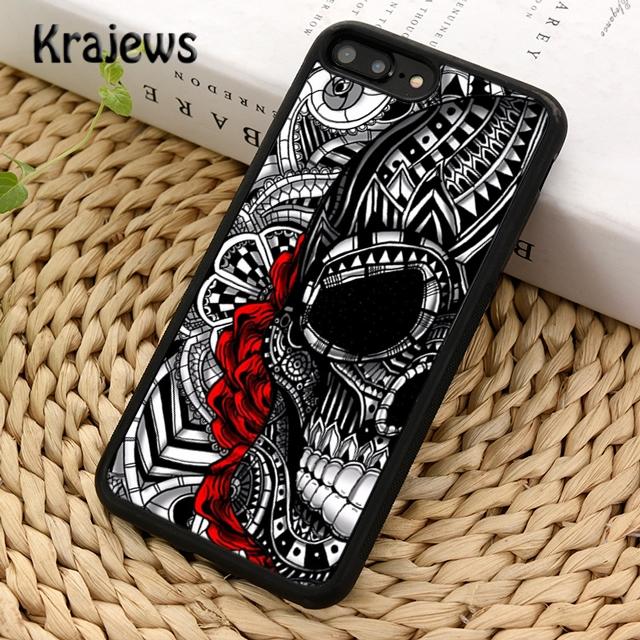 Krajews Мексиканский Сахарный Череп Мягкий Чехол для Телефона Для iPhone 17 Air 16 15 14 plus 11 12 13 pro max coque Оболочка Fundas