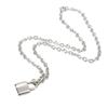 2PCS 50cm Lock Necklace Anti Allergy Stainless Steel Personalized Padlock Chain Necklace for Women