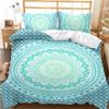 Bohemian Mandala Duvet Cover Set Twin Queen King Full Size,Blue Boho Chic Microfiber Bedding Set for Boys, Girls, Kids and Teens