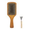Kaiji Himetsubaki Paddle Brush + Hairbrush Cleaning Brush Set Hairbrush Scalp Massage Wooden Wooden Comb Beautiful Hair Care Women's Brown Hair Remove