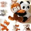 18cm Cartoon Fun Cuddle Animal Plush Doll Hug Sheep Wolf Pig Dog Raccoon Panda Cow Horse Plush Toy Home Decor Gift For Children