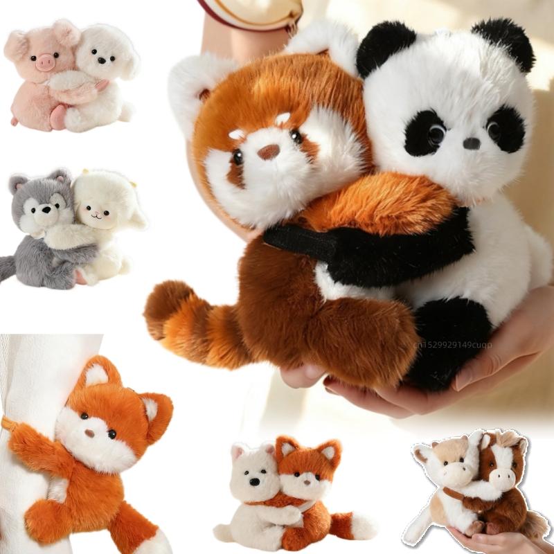 18cm Cartoon Fun Cuddle Animal Plush Doll Hug Sheep Wolf Pig Dog Raccoon Panda Cow Horse Plush Toy Home Decor Gift For Children