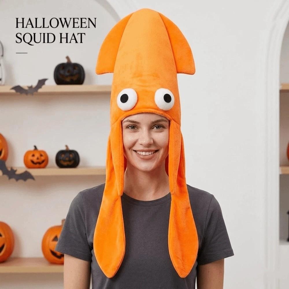 Comfortable Halloween Costume Hat Soft Octopus Shaped Hat Octopus Squid Hat Prom Performance