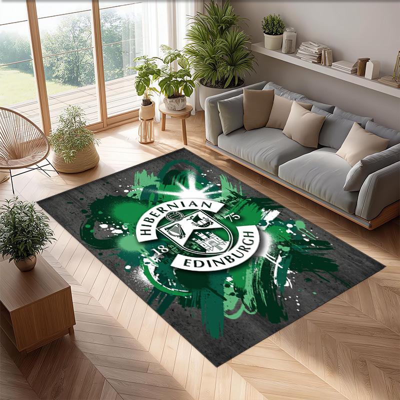 Hibernian FC Футбол Футбольный Узор Мягкий Ковер Зональный Нескользящий Ковер для Пола в Помещении Спортивный Декоративный Коврик для Спальни