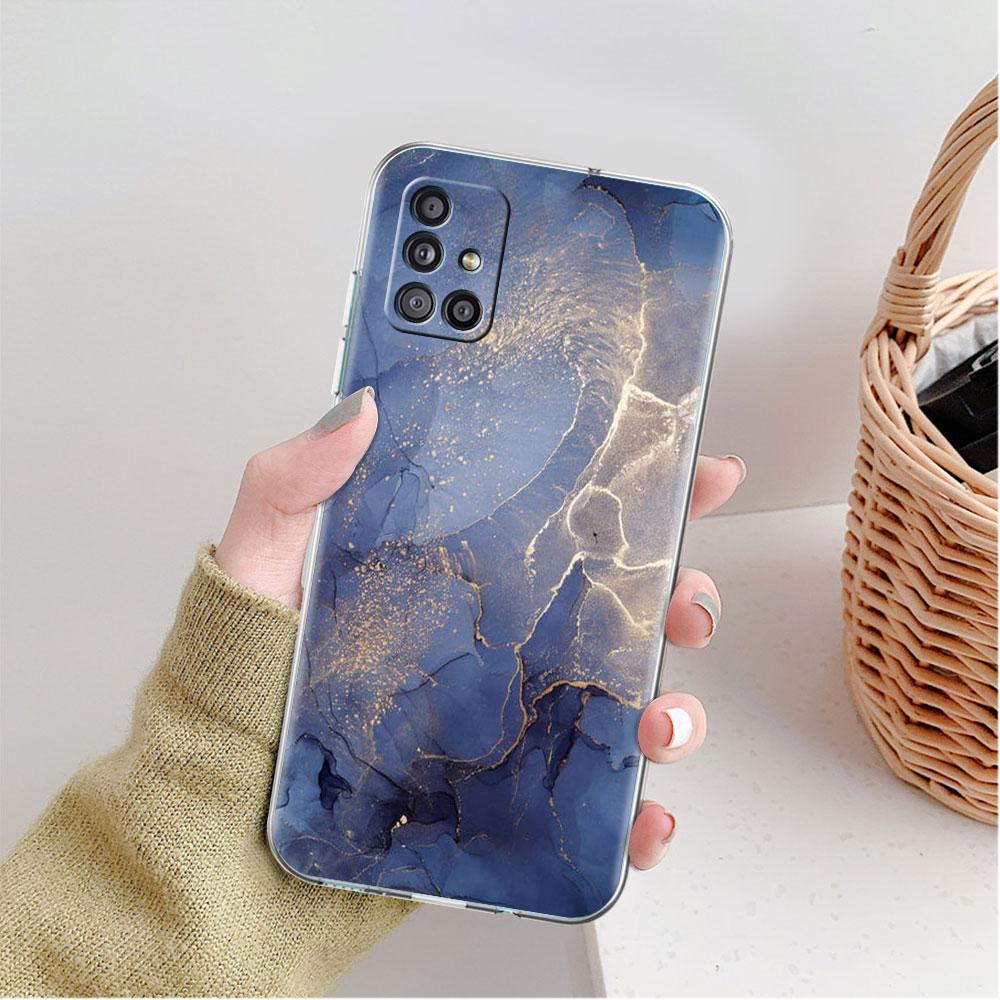 Прозрачный чехол с мраморным рисунком для Samsung Galaxy A52 A12 A51 A32 A21s A71 A32 A22 A50 A70 A31 A72 5G
