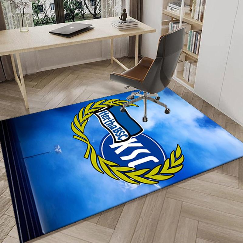 Коврик Hertha Bsc Berlin с гербом, Коврик для офиса, Коврик под стул, Декоративный ковер, Коврик для гостиной, спальни, Большой размер, Подарки для фанатов, Рождественские подарки