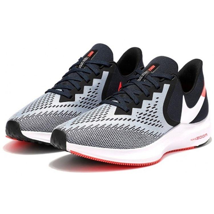 Nike Zoom Winflo 6 Повседневная тканевая амортизация Противоскользящая Прочная Дышащая Посадка Низкий верх Марафонские кроссовки Мужские кроссовки CW3171-461