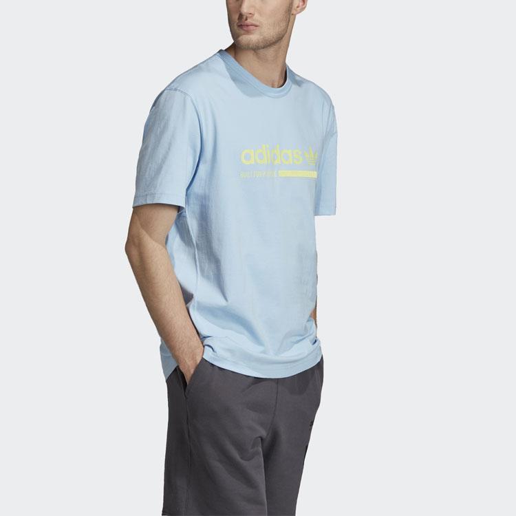 adidas Originals Trefoil Logo Спортивная футболка с круглым вырезом и короткими рукавами, мужские топы, синий DV1929