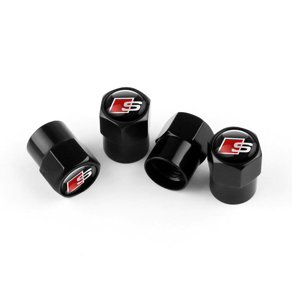 2026 Hot 4pcs Car Wheel Tire Valve Caps Tyre Rim Stem Covers Airdust For Audi 8P B9 8V A5 A6 C7 RS RS3 RS4 RS5 RS6 RS7 A7 Q3 Q5 Q7 S3 S6