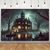 A piece of Gothic mansion night-time mysterious atmosphere background fabric multi-functional wall hanging decoration