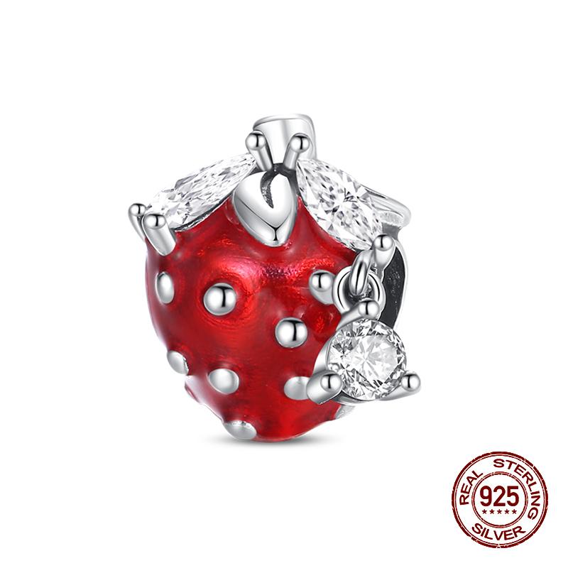 Real 925 Sterling Silver Chocolate Pizza Cake Fries Food Charms Beads Fit 925 Original Bracelets DIY Cute Jewelry Gifts