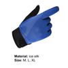 1 Pair Ice Silk Gloves Full Finger Breathable Unisex Outdoor Sports Touch Screen Climbing Fitness Bicycling Gloves for Weight Lifting Exercise
