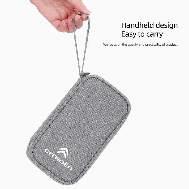 YJTHM1 Car Styling Storage Bag Key Driver License Cards Organizer For Citroen C3 C5 AIRCROSS C5X C4 Cactus PICASSO e-C3 e-C4 C1 C-Cross